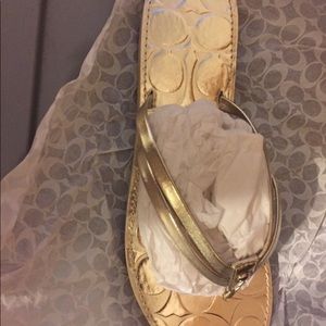 Coach Sandals Gold Size 6 NWT